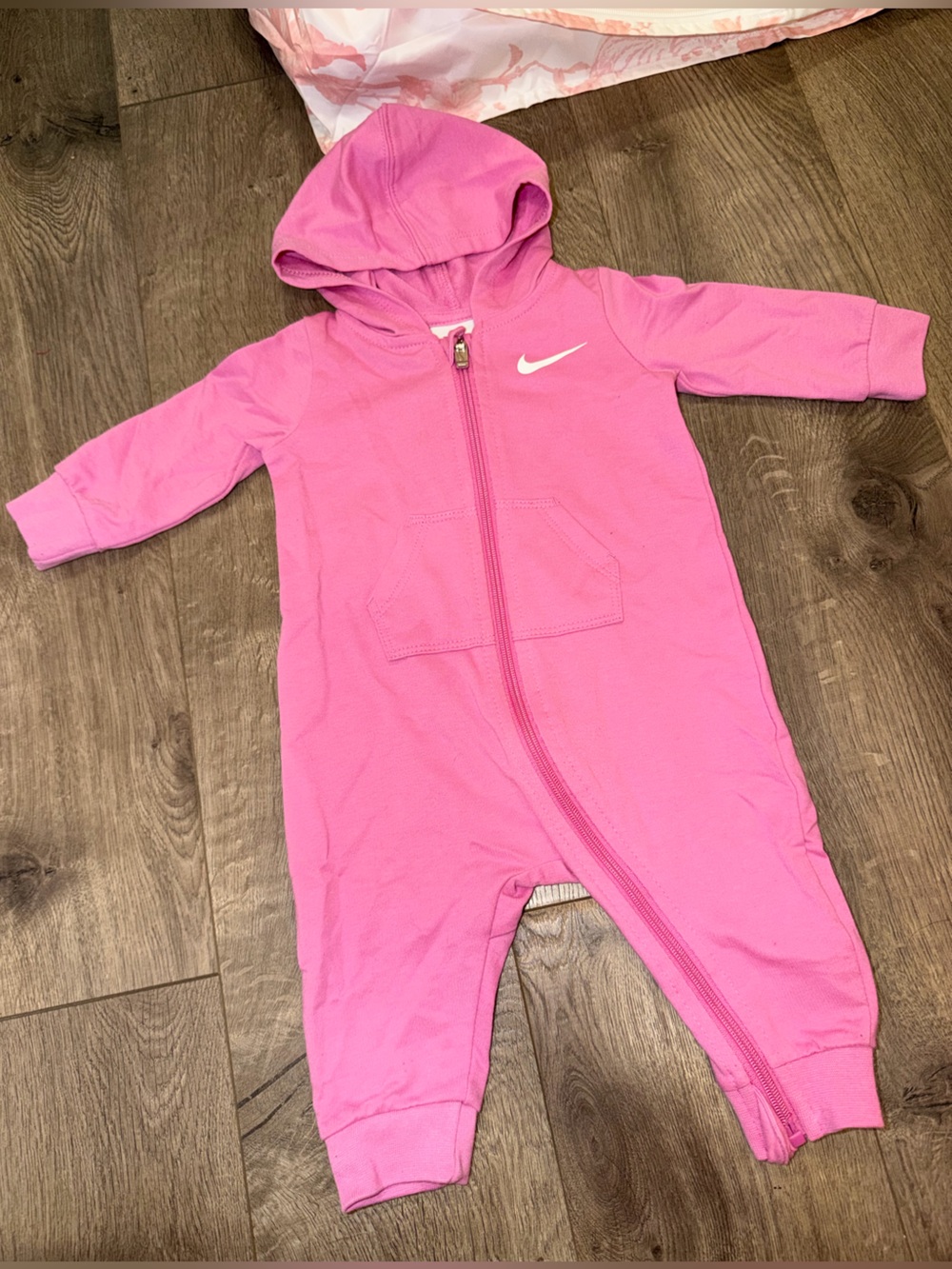 Nike Pink Baby Zip-Up Hoodie Coverall